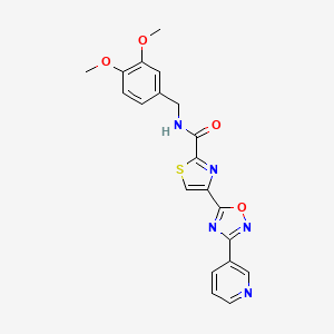 N-(3,4-dimethoxybenzyl)-4-[3-(pyridin-3-yl)-1,2,4-oxadiazol-5-yl]-1,3-thiazole-2-carboxamide