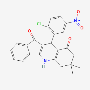 10-(2-chloro-5-nitrophenyl)-7,7-dimethyl-6,7,8,10-tetrahydro-5H-indeno[1,2-b]quinoline-9,11-dione