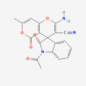 1-acetyl-2'-amino-7'-methyl-2,5'-dioxo-1,2-dihydro-5'H-spiro[indole-3,4'-pyrano[4,3-b]pyran]-3'-carbonitrile