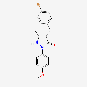 molecular formula C18H17BrN2O2 B11192660 4-(4-bromobenzyl)-1-(4-methoxyphenyl)-3-methyl-1H-pyrazol-5-ol 