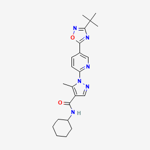 1-[5-(3-tert-butyl-1,2,4-oxadiazol-5-yl)pyridin-2-yl]-N-cyclohexyl-5-methyl-1H-pyrazole-4-carboxamide