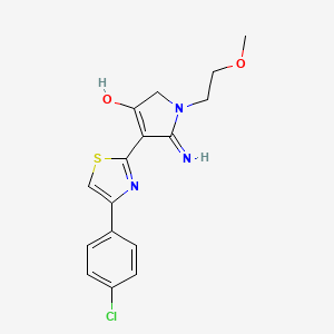 molecular formula C16H16ClN3O2S B11192680 4-[4-(4-chlorophenyl)-1,3-thiazol-2-yl]-5-imino-1-(2-methoxyethyl)-2,5-dihydro-1H-pyrrol-3-ol 