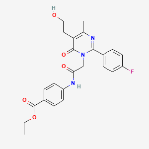 ethyl 4-({[2-(4-fluorophenyl)-5-(2-hydroxyethyl)-4-methyl-6-oxopyrimidin-1(6H)-yl]acetyl}amino)benzoate