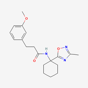 molecular formula C19H25N3O3 B11192703 3-(3-methoxyphenyl)-N-[1-(3-methyl-1,2,4-oxadiazol-5-yl)cyclohexyl]propanamide 