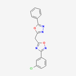 3-(3-Chlorophenyl)-5-[(5-phenyl-1,3,4-oxadiazol-2-yl)methyl]-1,2,4-oxadiazole