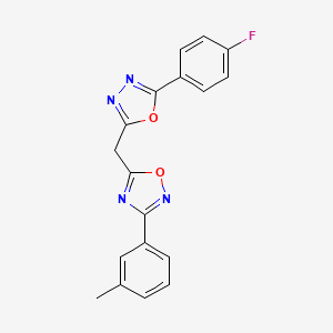 5-{[5-(4-Fluorophenyl)-1,3,4-oxadiazol-2-yl]methyl}-3-(3-methylphenyl)-1,2,4-oxadiazole