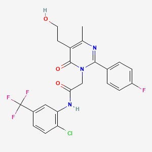 N-[2-chloro-5-(trifluoromethyl)phenyl]-2-[2-(4-fluorophenyl)-5-(2-hydroxyethyl)-4-methyl-6-oxopyrimidin-1(6H)-yl]acetamide