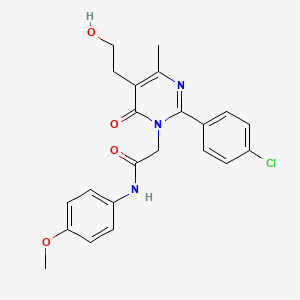 molecular formula C22H22ClN3O4 B11192759 2-[2-(4-chlorophenyl)-5-(2-hydroxyethyl)-4-methyl-6-oxopyrimidin-1(6H)-yl]-N-(4-methoxyphenyl)acetamide 