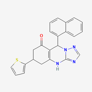 9-(naphthalen-1-yl)-6-(thiophen-2-yl)-5,6,7,9-tetrahydro[1,2,4]triazolo[5,1-b]quinazolin-8(4H)-one