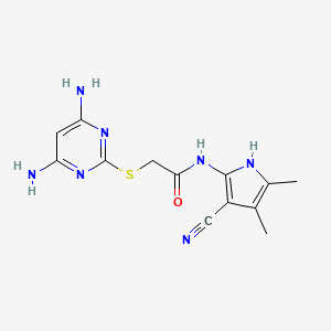 N-(3-cyano-4,5-dimethyl-1H-pyrrol-2-yl)-2-[(4,6-diaminopyrimidin-2-yl)sulfanyl]acetamide