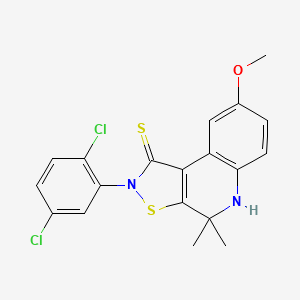 molecular formula C19H16Cl2N2OS2 B11192780 2-(2,5-dichlorophenyl)-8-methoxy-4,4-dimethyl-4,5-dihydro[1,2]thiazolo[5,4-c]quinoline-1(2H)-thione 