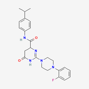 2-[4-(2-fluorophenyl)piperazin-1-yl]-6-oxo-N-[4-(propan-2-yl)phenyl]-3,4,5,6-tetrahydropyrimidine-4-carboxamide