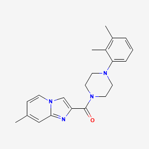 molecular formula C21H24N4O B11192785 1-(2,3-Dimethylphenyl)-4-{7-methylimidazo[1,2-a]pyridine-2-carbonyl}piperazine 