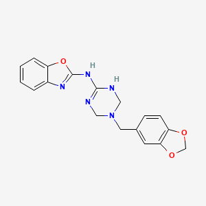 N-[5-(1,3-benzodioxol-5-ylmethyl)-1,4,5,6-tetrahydro-1,3,5-triazin-2-yl]-1,3-benzoxazol-2-amine