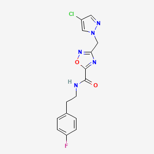 3-[(4-chloro-1H-pyrazol-1-yl)methyl]-N-[2-(4-fluorophenyl)ethyl]-1,2,4-oxadiazole-5-carboxamide