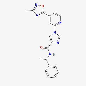 1-[4-(3-methyl-1,2,4-oxadiazol-5-yl)pyridin-2-yl]-N-(1-phenylethyl)-1H-imidazole-4-carboxamide