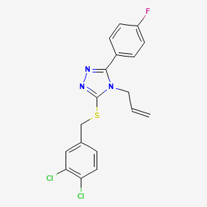 molecular formula C18H14Cl2FN3S B11192881 3-{[(3,4-dichlorophenyl)methyl]sulfanyl}-5-(4-fluorophenyl)-4-(prop-2-en-1-yl)-4H-1,2,4-triazole 