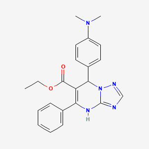 molecular formula C22H23N5O2 B11192899 Ethyl 7-[4-(dimethylamino)phenyl]-5-phenyl-4,7-dihydro[1,2,4]triazolo[1,5-a]pyrimidine-6-carboxylate 