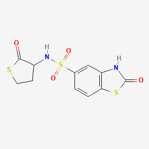 2-oxo-N-(2-oxotetrahydrothiophen-3-yl)-2,3-dihydro-1,3-benzothiazole-5-sulfonamide