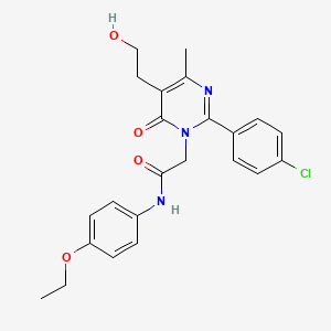 molecular formula C23H24ClN3O4 B11192922 2-[2-(4-chlorophenyl)-5-(2-hydroxyethyl)-4-methyl-6-oxopyrimidin-1(6H)-yl]-N-(4-ethoxyphenyl)acetamide 