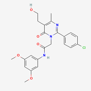 2-[2-(4-chlorophenyl)-5-(2-hydroxyethyl)-4-methyl-6-oxopyrimidin-1(6H)-yl]-N-(3,5-dimethoxyphenyl)acetamide