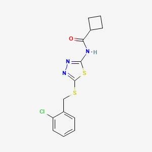 N-(5-((2-chlorobenzyl)thio)-1,3,4-thiadiazol-2-yl)cyclobutanecarboxamide