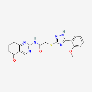 2-{[5-(2-methoxyphenyl)-4H-1,2,4-triazol-3-yl]sulfanyl}-N-(5-oxo-5,6,7,8-tetrahydroquinazolin-2-yl)acetamide