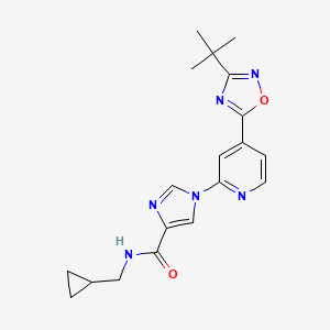 1-[4-(3-tert-butyl-1,2,4-oxadiazol-5-yl)pyridin-2-yl]-N-(cyclopropylmethyl)-1H-imidazole-4-carboxamide