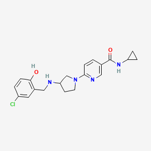 molecular formula C20H23ClN4O2 B11193031 6-{3-[(5-chloro-2-hydroxybenzyl)amino]pyrrolidin-1-yl}-N-cyclopropylpyridine-3-carboxamide 