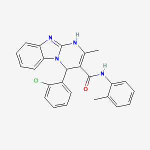 molecular formula C25H21ClN4O B11193078 4-(2-chlorophenyl)-2-methyl-N-(2-methylphenyl)-1,4-dihydropyrimido[1,2-a]benzimidazole-3-carboxamide 