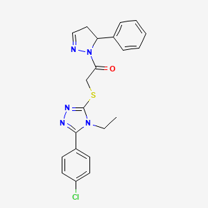 2-{[5-(4-chlorophenyl)-4-ethyl-4H-1,2,4-triazol-3-yl]sulfanyl}-1-(5-phenyl-4,5-dihydro-1H-pyrazol-1-yl)ethanone