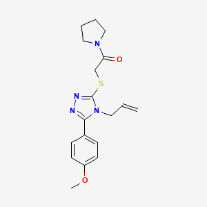 molecular formula C18H22N4O2S B11193119 2-{[5-(4-methoxyphenyl)-4-(prop-2-en-1-yl)-4H-1,2,4-triazol-3-yl]sulfanyl}-1-(pyrrolidin-1-yl)ethanone 