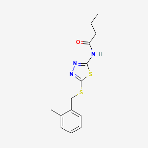 N-(5-((2-methylbenzyl)thio)-1,3,4-thiadiazol-2-yl)butyramide