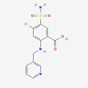 molecular formula C13H12ClN3O4S B11193134 4-Chloro-2-[(pyridin-3-ylmethyl)amino]-5-sulfamoylbenzoic acid 