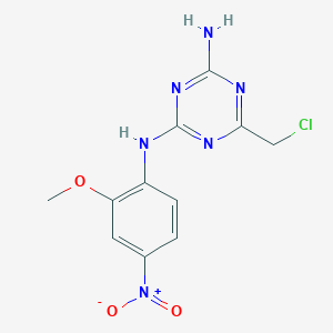 molecular formula C11H11ClN6O3 B11193136 6-(chloromethyl)-N-(2-methoxy-4-nitrophenyl)-1,3,5-triazine-2,4-diamine 