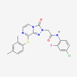 N-(4-chloro-2-fluorophenyl)-2-{8-[(2,4-dimethylphenyl)sulfanyl]-3-oxo[1,2,4]triazolo[4,3-a]pyrazin-2(3H)-yl}acetamide