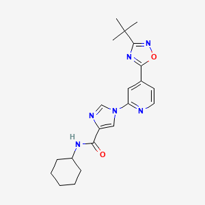 1-[4-(3-tert-butyl-1,2,4-oxadiazol-5-yl)pyridin-2-yl]-N-cyclohexyl-1H-imidazole-4-carboxamide