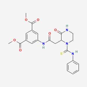 Dimethyl 5-({[3-oxo-1-(phenylcarbamothioyl)piperazin-2-yl]acetyl}amino)benzene-1,3-dicarboxylate