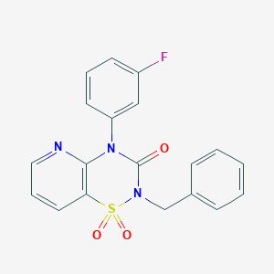 2-benzyl-4-(3-fluorophenyl)-2H-pyrido[2,3-e][1,2,4]thiadiazin-3(4H)-one 1,1-dioxide