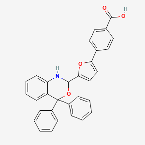 molecular formula C31H23NO4 B11193197 4-[5-(4,4-diphenyl-1,4-dihydro-2H-3,1-benzoxazin-2-yl)furan-2-yl]benzoic acid 