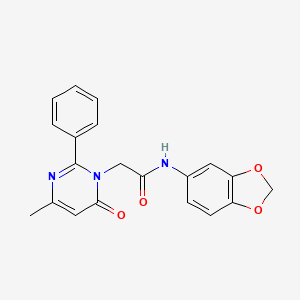 N-(1,3-benzodioxol-5-yl)-2-(4-methyl-6-oxo-2-phenylpyrimidin-1(6H)-yl)acetamide