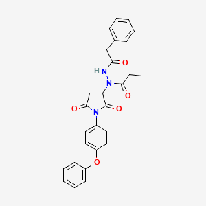 N-[2,5-dioxo-1-(4-phenoxyphenyl)pyrrolidin-3-yl]-N'-(phenylacetyl)propanehydrazide