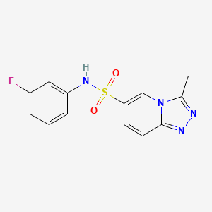 molecular formula C13H11FN4O2S B11193232 N-(3-fluorophenyl)-3-methyl[1,2,4]triazolo[4,3-a]pyridine-6-sulfonamide 