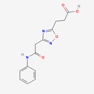 molecular formula C13H13N3O4 B11193233 3-{3-[2-Oxo-2-(phenylamino)ethyl]-1,2,4-oxadiazol-5-yl}propanoic acid 