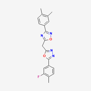 3-(3,4-Dimethylphenyl)-5-{[5-(3-fluoro-4-methylphenyl)-1,3,4-oxadiazol-2-yl]methyl}-1,2,4-oxadiazole