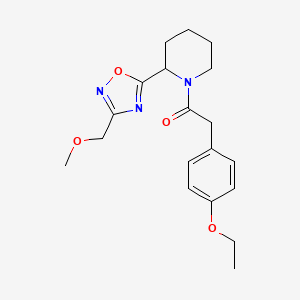 molecular formula C19H25N3O4 B11193258 2-(4-Ethoxyphenyl)-1-{2-[3-(methoxymethyl)-1,2,4-oxadiazol-5-YL]piperidin-1-YL}ethanone 