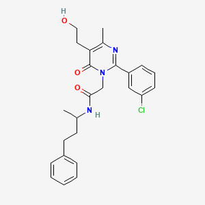 2-[2-(3-chlorophenyl)-5-(2-hydroxyethyl)-4-methyl-6-oxopyrimidin-1(6H)-yl]-N-(4-phenylbutan-2-yl)acetamide