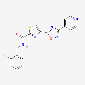 N-(2-fluorobenzyl)-4-[3-(pyridin-4-yl)-1,2,4-oxadiazol-5-yl]-1,3-thiazole-2-carboxamide