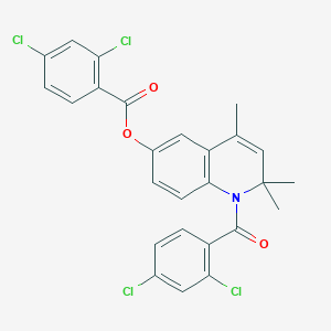 molecular formula C26H19Cl4NO3 B11193336 1-[(2,4-Dichlorophenyl)carbonyl]-2,2,4-trimethyl-1,2-dihydroquinolin-6-yl 2,4-dichlorobenzoate 