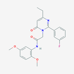 molecular formula C22H22FN3O4 B11193346 N-(2,5-dimethoxyphenyl)-2-[4-ethyl-2-(3-fluorophenyl)-6-oxopyrimidin-1(6H)-yl]acetamide 